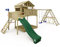 WICKEY Spielturm Klettergerüst Smart Fjord mit Schaukel & Grüner Rutsche, Outdoor Kinder Kletterturm mit Sandkasten, Leiter & Spiel-Zubehör für den Garten