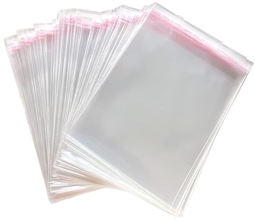 Zydiwo 300 Pièces Sacs Plastiques de Boulangerie Cellophane Transparente OPP Sac Autocollant Emballage Sachet Alimentaire Pochettes (14 * 22cm)