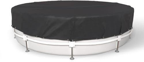 Cubierta redonda para piscina de 12 pies, protector de cubierta de piscina con accesorios de cubierta de piscina, cubierta redonda para jacuzzi, ideal para impermeable y resistente al polvo