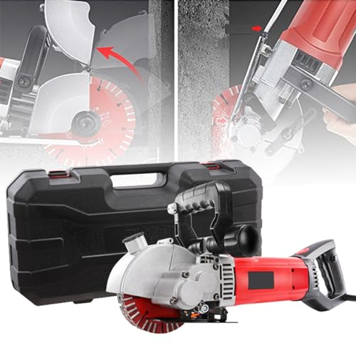 YhsPkh Tagliatrice per Muri in Cemento da 5200 W (Lama per Sega X 5), Scanalatura - profondità 42 Mm/Larghezza 32 Mm, Scanalatore Elettrico Professionale Senza Polvere per Muri