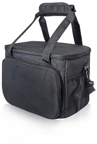 MzGro Insulated Lunch Bags for Men Women - Portable Foldable Thermal Lunch Tote Bag - Drinks Food Leakproof Waterproof Cooler Bag for Work, School, Outdoor, Picnic, Travel, Camping (Black)