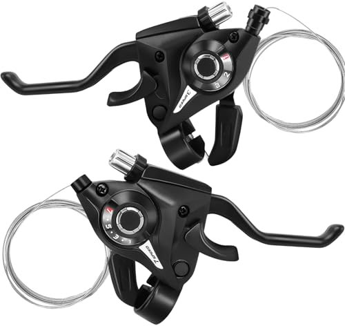 SANOU Fahrrad Schalthebel 3x7 Fahrrad Bremshebel Schalthebel Set Bremshebel Fahrrad Gangschaltung Fahrrad mit Schaltzüge für Fahrräder Rennrad Mountainbike Citybike