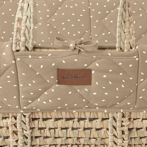 The Little Green Sheep Forro Acolchado de Repuesto para Cesta de moisés, Estampado de arroz con trufa