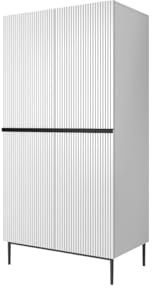 bogart Nicole Kleiderschrank, 100 cm, Schrank, Schlafzimmerschrank, Garderobenschrank, 2-türig, 100 x 220 x 62 cm, mit Schwarzen Beine