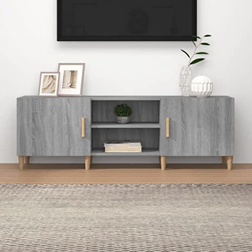Hovothy TV-Bänke & Lowboards TV-Schrank Fernsehtisch TV Sideboard 150x30x50 cm Grau Sonoma