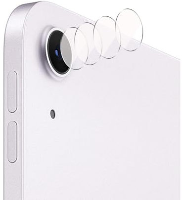 QJONSIU Kompatibel mit iPad mini (2024) Schutzfolie, [4 Pack] HD Klar Gehärtetes Glas Runde Kamera Schutzfolie, [Anti-Kratzer] [Keine Blase]