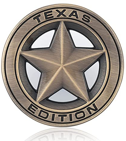 Texas Metal Car Edition Aufkleber Logo Emblem Badge Auto Styling Aufkleber für Jeep Universal Autos Motorrad Deko (Bronze)