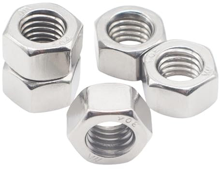 Tuercas hexagonales métricas M12, tuercas métricas gruesas estándar de acero inoxidable M12-1.75 mm; 16 piezas