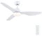 Newday 46” Ceiling Fan with Light and Remote, White Ceiling Fan with Lamp Dimmable, Quiet Reversible DC Ceiling Fan with Sleep Mode 3 Timer for Bedroom Living Room Kitchen Terrace Conservatory