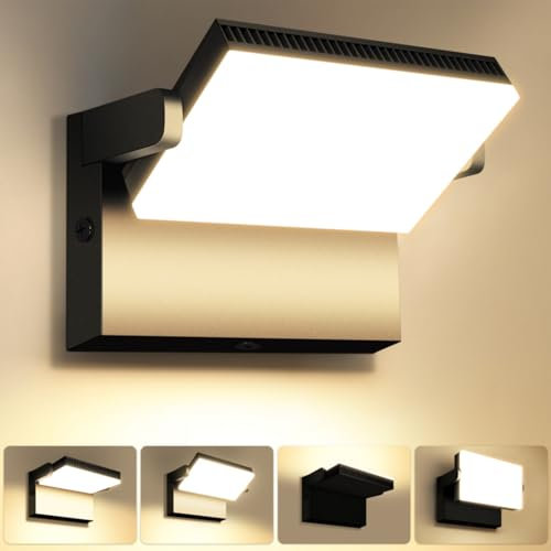 Kingwen LED 120W Applique 3000k, Rotation Réglable à 360°, Projecteur de Sécurité pour éclairage Extérieur, IP65, Noir 13500lm pour Arrière - Cour, Grange, Bâtiment, Parking