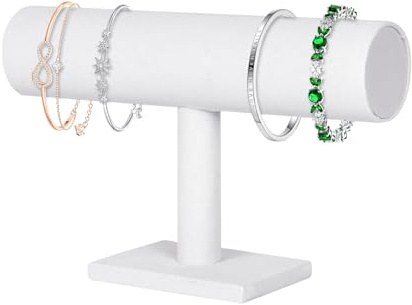 Porte-bracelet, Organisateur de Bracelet, Porte-bracelet en T pour Femme, Présentoir de Bracelet à Vendre, Organisateur de Bijoux, Support de Montre pour Exposition, Accessoires de Bijoux (Beige)
