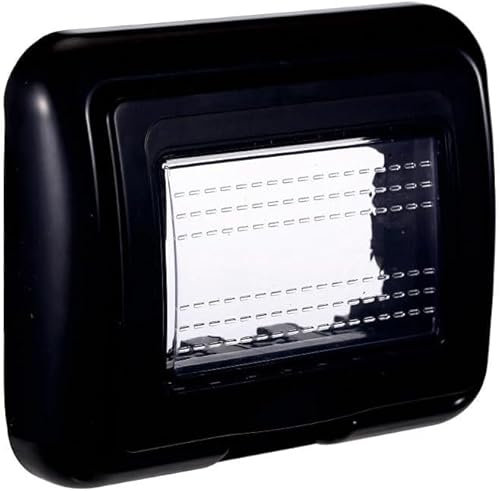 IXTRIMA Placca con coperchio e Supporto da esterno Ip55 3 posti (idrobox) compatibile con Bticino Living Light, supporto stagno 3P COLORE bianco