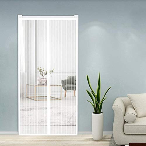 Zanzariera 110x250cm Keep cts Out Zanzariera per Balcone Porte Scorrevoli Soggiorno Colore Bianco