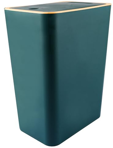 MIVIDE 12L Mülleimer Schmal, Mülleimer mit Deckel Grün, Abfalleimer Badezimmer Grün mit Pop-Up Deckel PP Material für Bad, Büro, Küche, WC