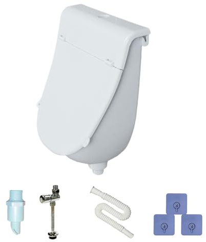 dzqad Outdoor Urinal - Outdoor Wall-Mounted Urine Diverter | Flushing Urinal with Lid for Garage Backyard Outside RV Bathroom Restroom Kids Boys Men
