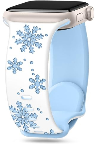 Ocaer Weihnachten Armband Kompatibel mit Apple Watch 46mm 45mm 44mm 42mm 41mm 40mm 49mm 38mm, Sport Silikon iWatch Band für Apple Watch Series 11 10 9 8 7 6 5 4 Ultra SE 3 2 1, Damen Herren