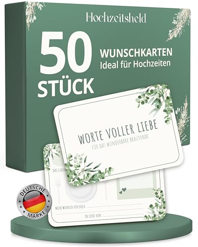 HOCHZEITSHELD Wunschkarten Hochzeit - Worte voller Liebe fürs Brautpaar