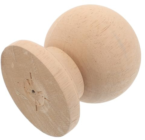 CIMAXIC Decoración de Columna de Madera Maciza sin Terminar Remate Esférico Tallado Adorno Vintage para de Escalera y Barandillas Accesorio Versátil para Muebles y Exteriores Acabado