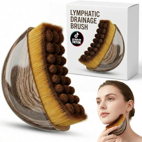 Lymphatic Drainage Face Brush – Contouring Dry Brush for Jawline & Cheeks, Ergonomic Design for Puffiness Relief, Facial Massage Tool for Daily Skin Refresh (1 Pack)