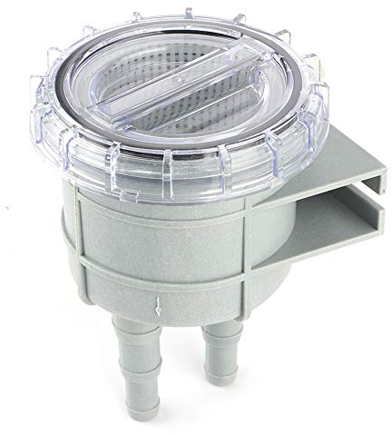 Julihai Filtro Dell'acqua di Mare Filtro di Protezione del Motore Pulitore per Tubo da 1/2 Pollice 5/8 Pollice 3/4, Installazione Comoda, Parte Superiore Trasparente, Adatto per Accessori per Barche