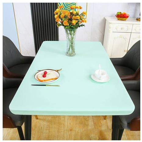 Mswborml Impermeabile Tischtuch mit Gummizug Rechteckig, Elastische Wachstuchtischdecke Luxus Abwaschbar Spanntischdecke Gartentischdecke für Outdoor Picknick Camping Partys,D,100x100cm/39x39in