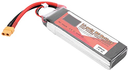 RASTKY Batterie LiPo 2s de Haute qualité, 5000mAh, 7.4V RC, avec Prise XT60, Excellente Performance pour Avion RC, Matériau/Couleur Variable (7,4 V 6 000 mAh 45C XT60)