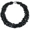Bling Jewelry Onyx Negro Chip Piedra Ancho Chunky Cluster Multi Strand Bib Collar Llamativo Para Mujer