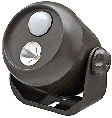 Mr Beams drahtloser, batteriebetriebener LED Mini Scheinwerfer mit Bewegungsmelder und Lichtsensor braun MB310