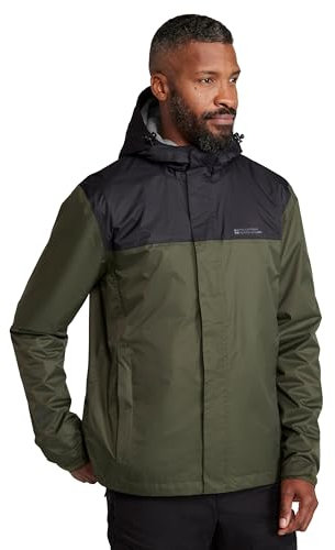Mountain Warehouse Torrent Mens Waterproof Rain Jacket - Waterproof & Lightweight Raincoat with Taped Seams, Zipped Pockets - For Spring Summer Travelling & Outdoors Khaki XL