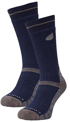 Peter Storm Men's Midweight Coolmax Hiking Socks for Cold Weather, Men's Walking Socks, Men's Trekking Socks, Pack Of Two, Navy, M