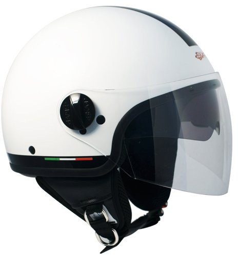 CGM Casco Jet Compact Doppia Visiera Bico S Bianco Metallizzato