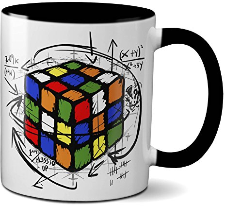 PAPAYANA - 1017 - Magic-Cube - Beidseitig Bedruckte Tasse 325ml 11oz - Große Farbauswahl - Schwarz
