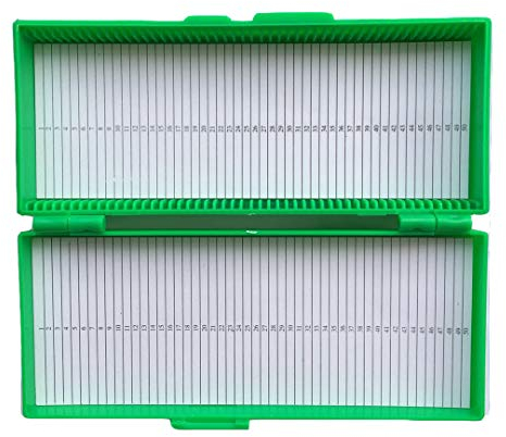 Aufbewahrungsbox mit 50 Steckplätzen für Glas-Objektträger, grün, 1