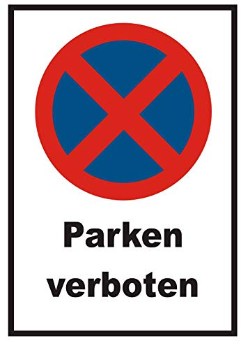 HB-Druck Parken verboten Schild A5 Rückseite selbstklebend