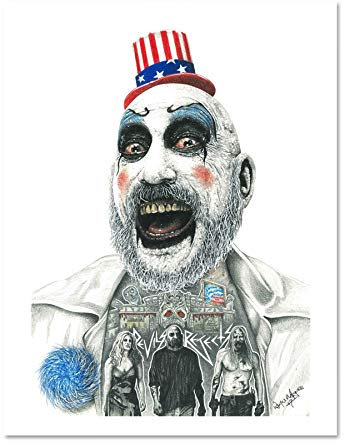 Wee Blue Coo Wayne Maguire Tattooed Captain Spaulding Inked Ikon Large Framed Art Print Poster Wall Decor 18x24 inch