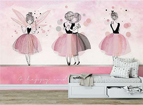Personnalisé Poster Mural Papier Peint Intissé Fond D'Écran Chambre des filles de la ballerine rose Salon Chambre Canapé Toile De Fond Mur