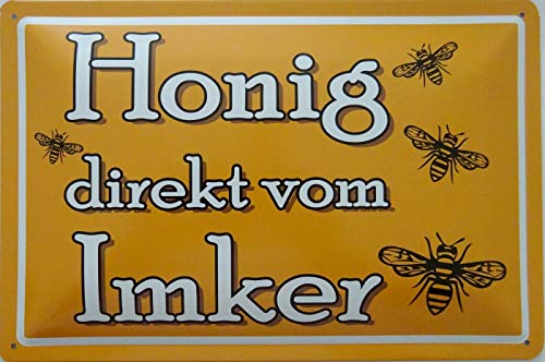 vielesguenstig-2013 Blechschild Schild 20x30cm - Honig direkt vom Imker Bienen