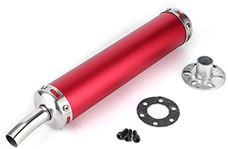 Auspuff Schalldämpfer, 20 mm (0,8 Zoll) Schalldämpfer-Schalldämpfer Modifizierte Teile für 2-Takt-Motorrad(rot)