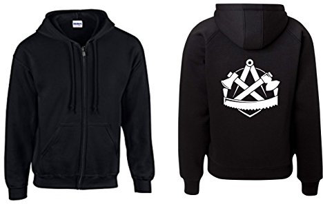 Textilhandel Hering Jacke - Zunftwappen Wappen Zimmerleute Zimmerer Logo Handwerk (Schwarz, XL)