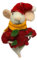 Originals Felt Mouse With Holly Wreath Christmas Tree Decoration