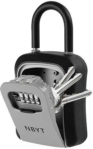 NBYT Portable Combination Lock keybox,for House Keys Key Hiders to Hide a Key Outside,Waterproof Key Safe Storage Lock Box (with Shackle)