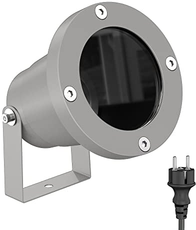 ledscom.de Gartenstrahler DUK für außen, IP65, Stecker, grau, 1x GU10 max. 15W