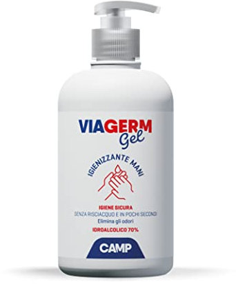 CAMP VIAGERM Gel Igienizzante mani con alcool 70%, flacone 500 ml con dosatore