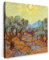MuchoWow Leinwand Bilder, Einzigartige Wanddeko mit Rahmen, Olivenbäume mit gelbem Himmel und Sonne - Vincent van Gogh, Wandbilder Wohnzimmer, Deko Schlafzimmer 50x50 cm