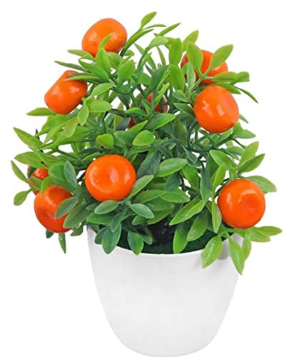 Ppmter Künstliche Orangenbaum Bonsai Gefälschte Obst Tangerine Topfbüro Garten Desktop Party Dekorationstisch Herzstück Herzstück