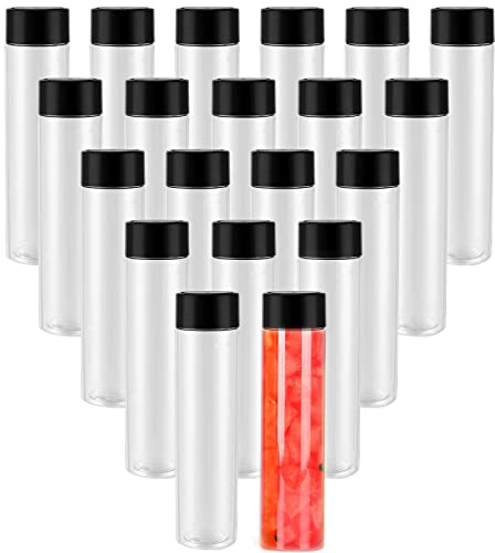 ZOENHOU 20 Pack 350ml 12oz Clear Plastic Juice Bottles, Empty Drink Bottles with Black Lids, PET Material, Reusable, Secure Seal, Ideal for Drinking, Picnic, Serve, Home Storage