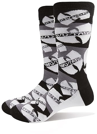 Wu-Tang Clan Socken Logos Monochrome Logo Nue offiziell Herren Schwarz (UK SIZE UK Size 7-11