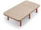 Base Tapizada con Patas de Madera Cerezo y Tejido 3D Transpirable | Barras Transversales de Refuerzo | Ideal para Dormitorio y Habitación de tu Hogar | Color Beige | Medidas 90x200 cm