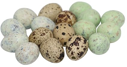 RiloStore 72 STK Wachteleier Natur Grün Braun Grau Mix ausgeblasen Naturdeko o471 Landhaus Osterschmuck Basteln Kindergarten Ostern Deko Eier Wachteln Dekoeier Osterdeko…