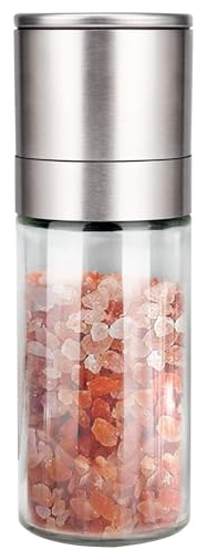 Gulex® Salt Grinder Pepper Mill, Salt Grinder Refillable, Adjustable Coarseness Black Pepper Grinder, Stainless Steel Sea Salt Shaker with Ceramic Rotor